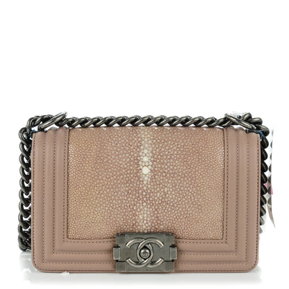 Chanel Galuchat Stingray Small Boy Flap Beige 1 of 7