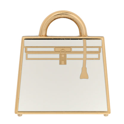 Hermes Lacquered Permabrass Kelly Curiosite Charm White 1 of 4