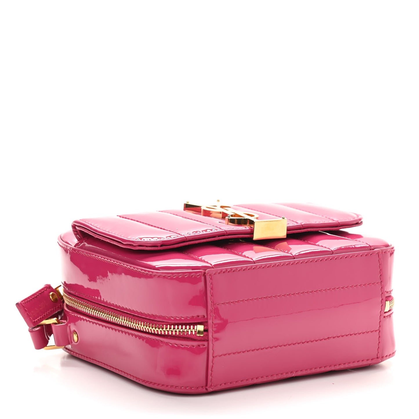 Patent Matelasse Monogram Toy Vicky Camera Bag Bubblegum