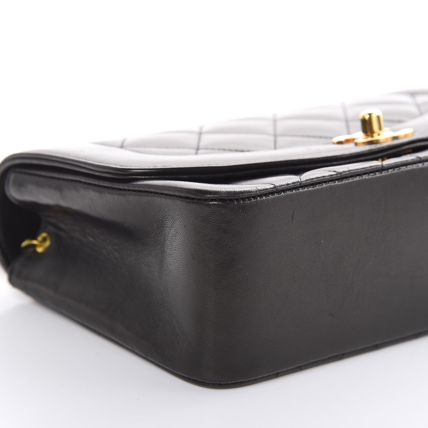 Lambskin Quilted Small Single Flap Black