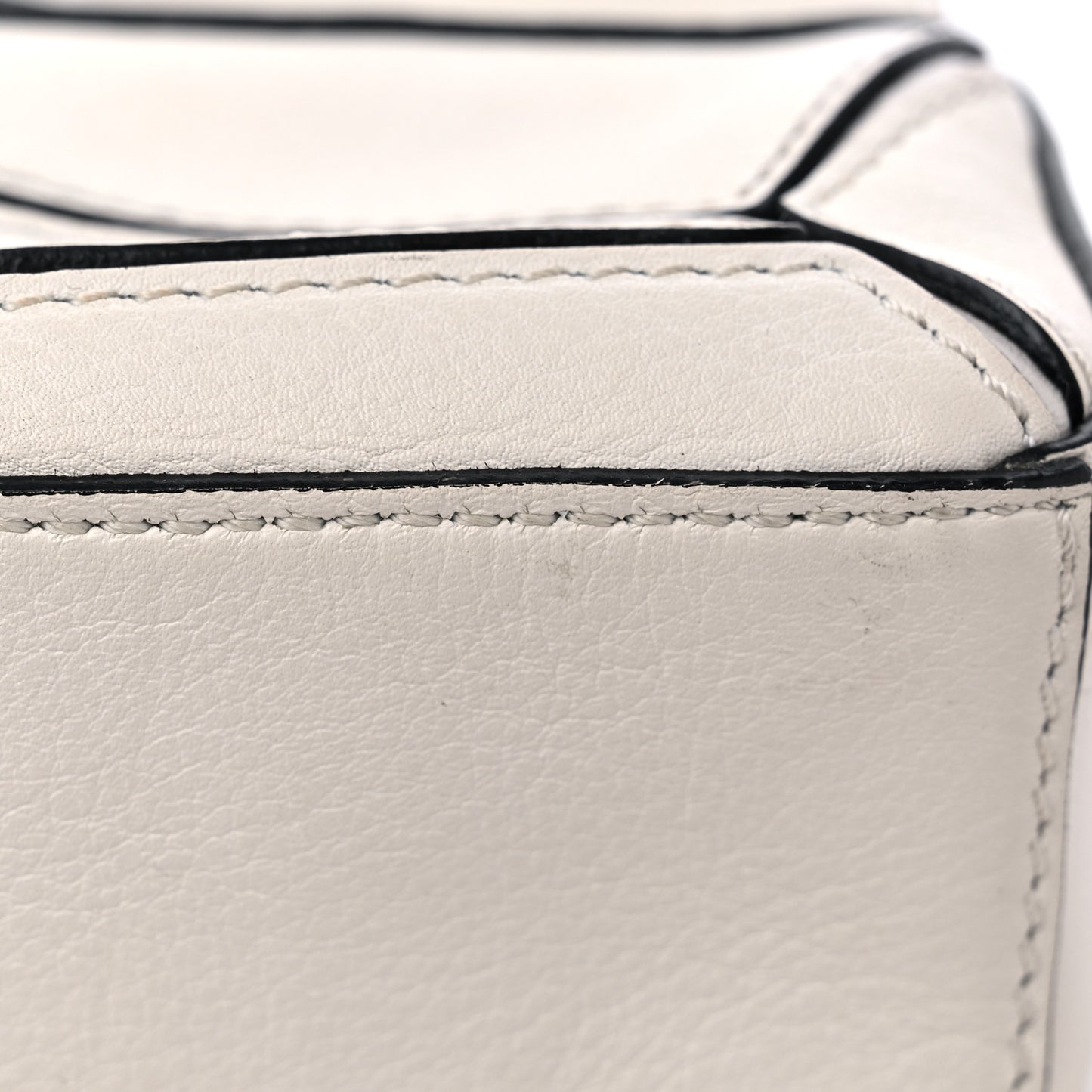 Calfskin Nano Puzzle Bag Soft White Black