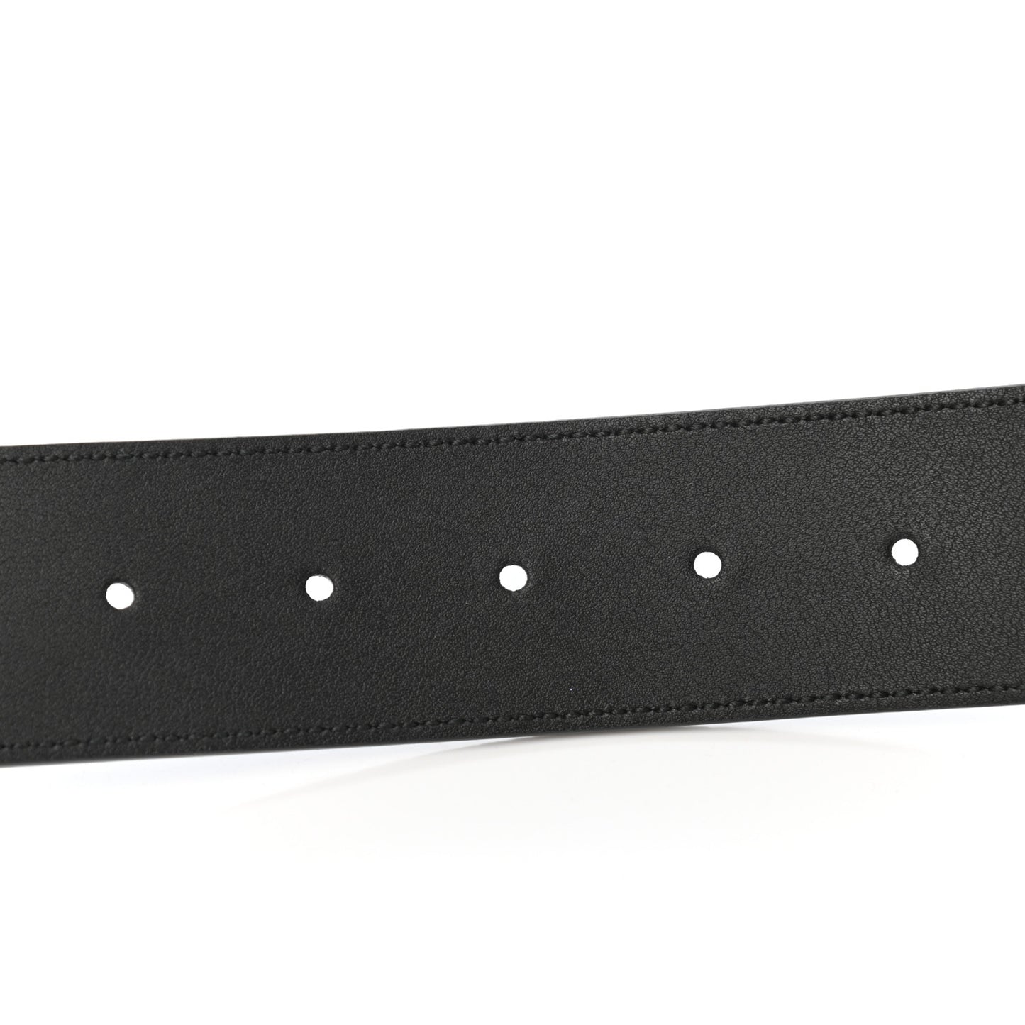 Textured Dollar Calfskin Nickel Double G 40mm Belt 85 34 Black