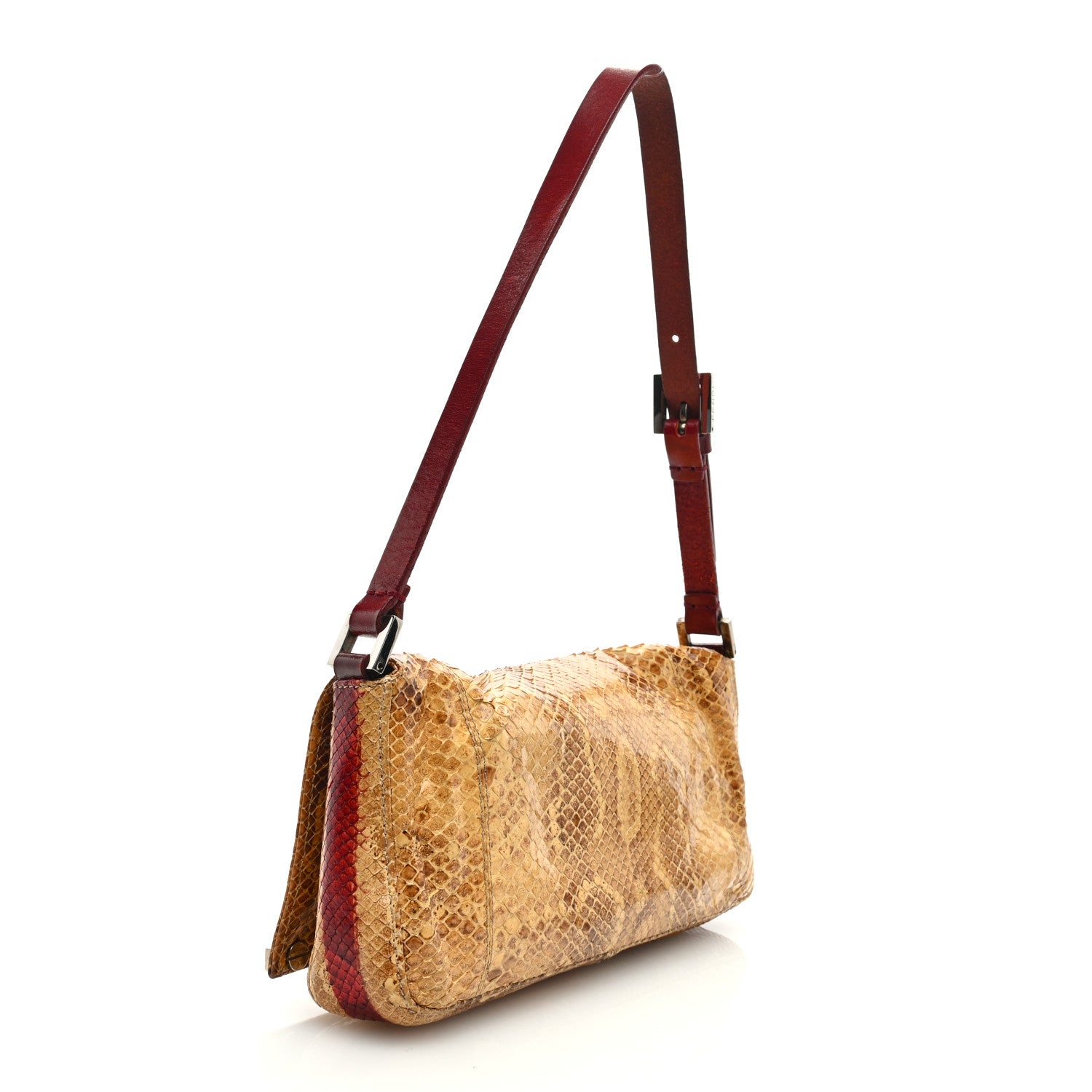 Fendi Snakeskin Shoulder Bag Beige Multicolor 3 of 8