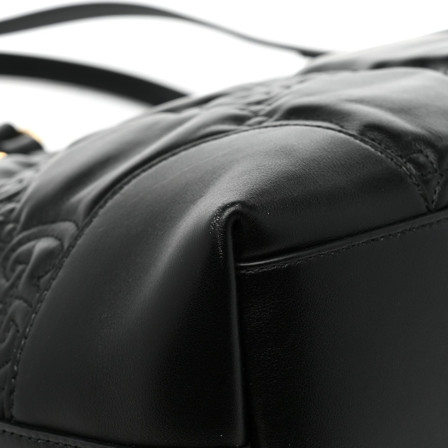 Calfskin GG Matelasse Medium Ophidia Shopping Tote Black