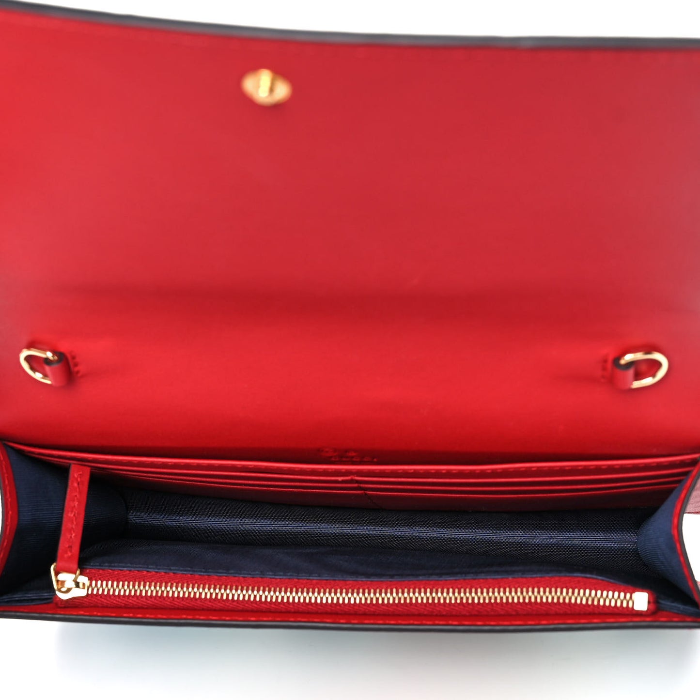 GG Supreme Monogram Blooms Chain Wallet Blue