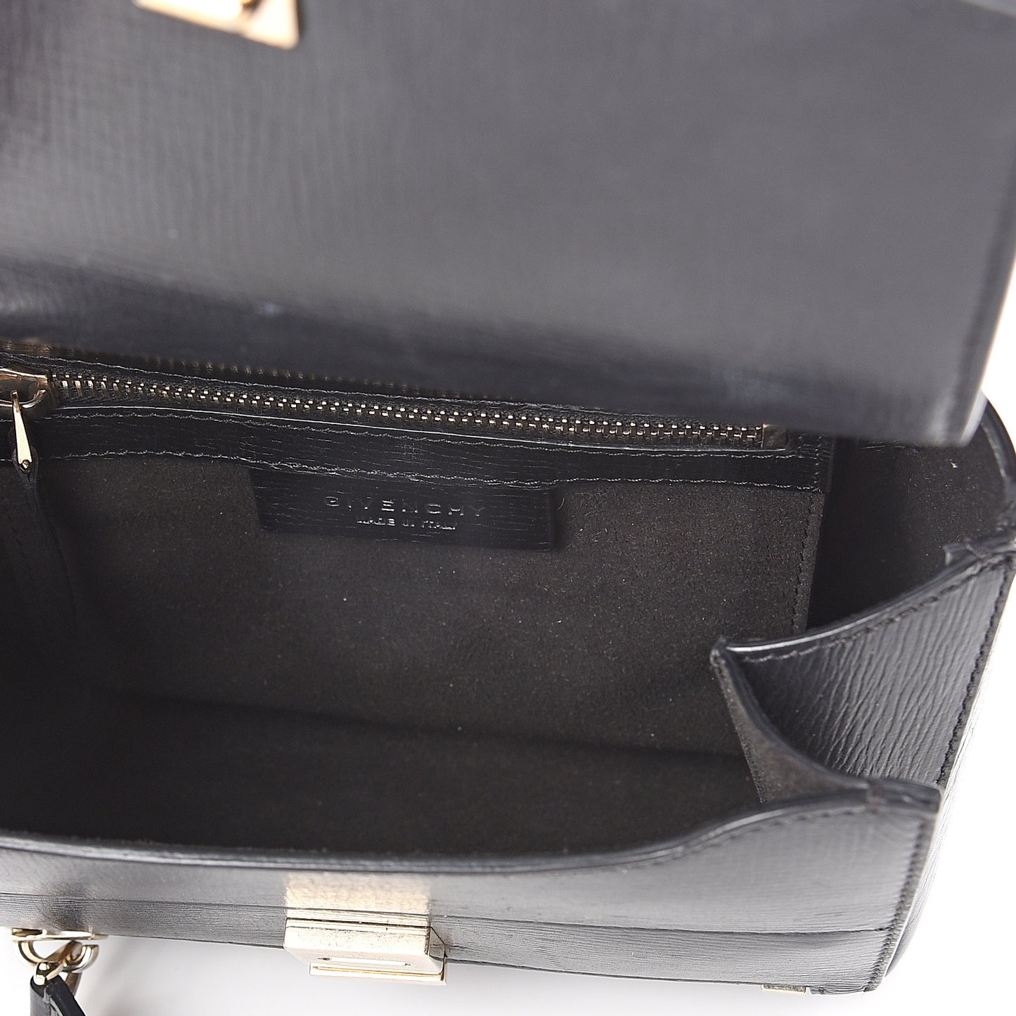 Textured Calfskin Mini Pandora Box Crossbody Bag Black