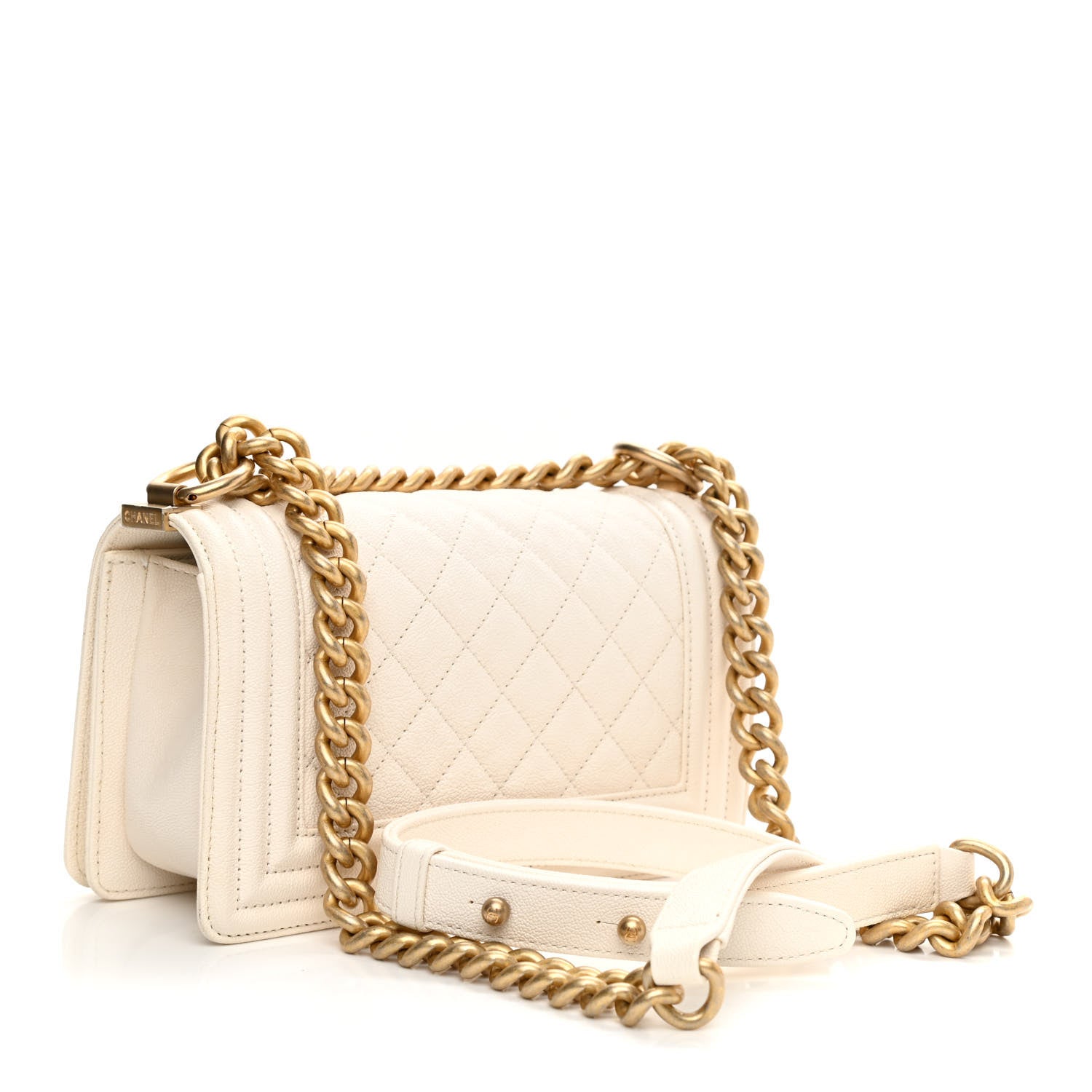 Chanel Caviar Quilted Small Boy Flap White 3 of 9