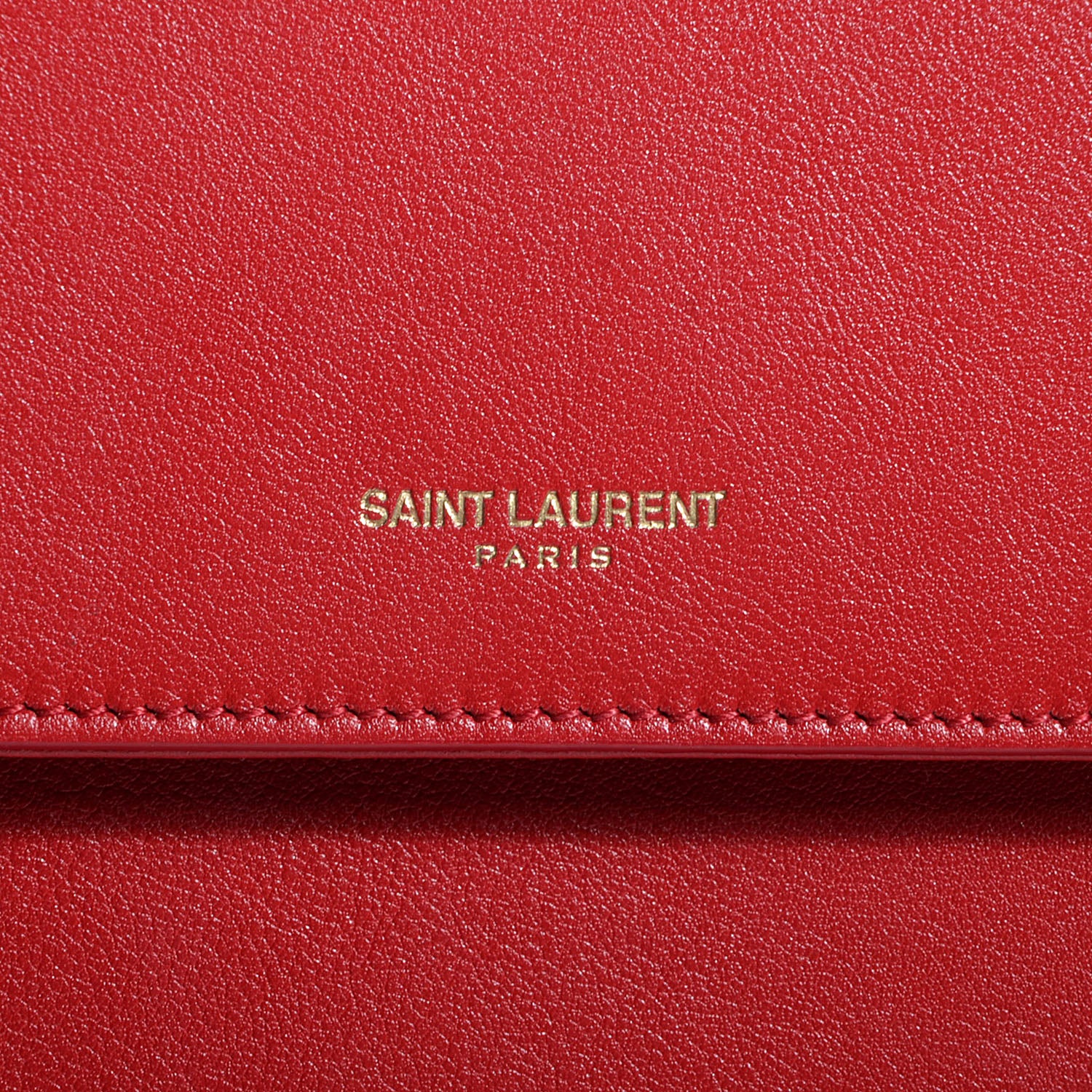 Saint Laurent Calfskin Medium Moujik Top Handle Bag Lipstick Red 8 of 8