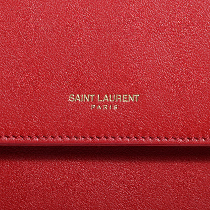 Saint Laurent Calfskin Medium Moujik Top Handle Bag Lipstick Red 8 of 8