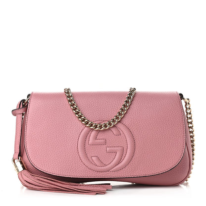 Gucci Pebbled Calfskin Medium Soho Flap Crossbody Pink 1 of 10