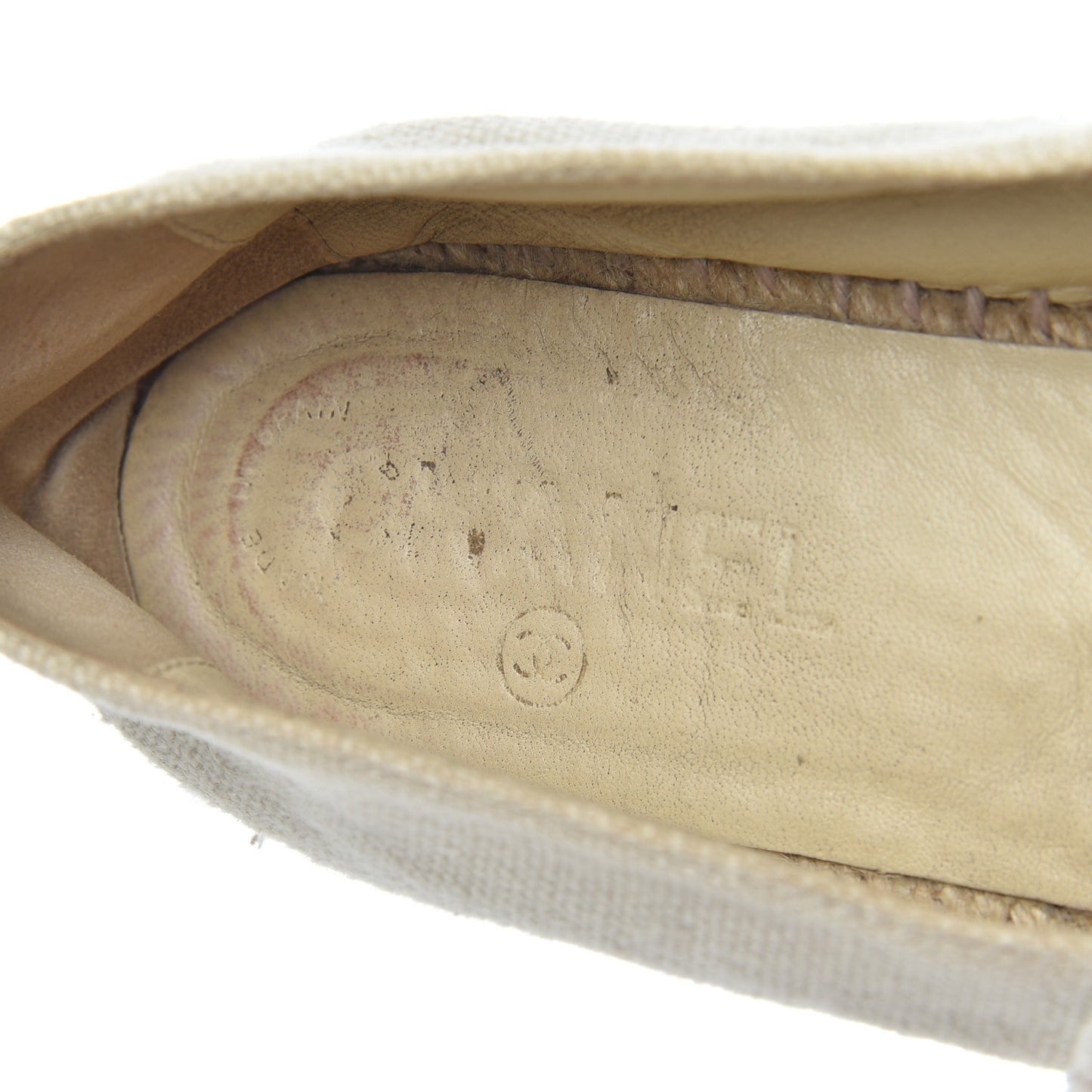 Linen CC Espadrilles 38 Beige Black