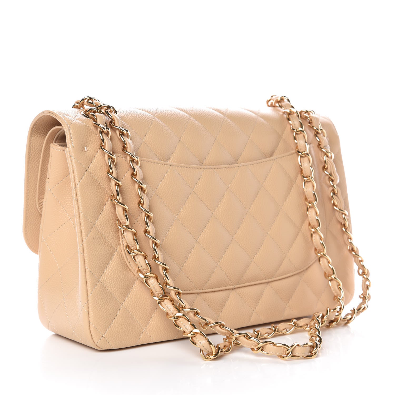 Chanel Caviar Quilted Jumbo Double Flap Beige Clair 3 of 10