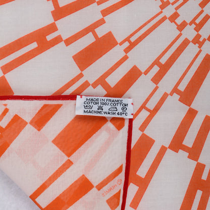 Hermes Cotton Pocket Square Orange 5 of 5