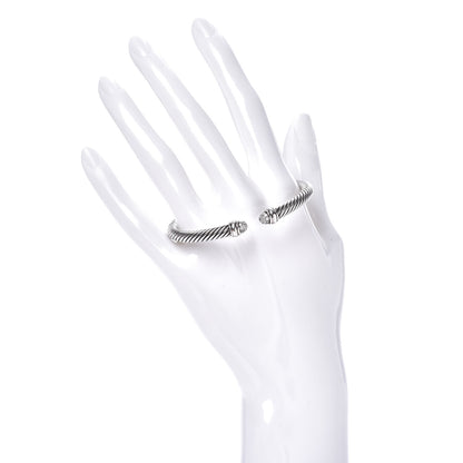 David Yurman Sterling Silver Pave Diamond 5mm Cable Classics Bracelet 2 of 4