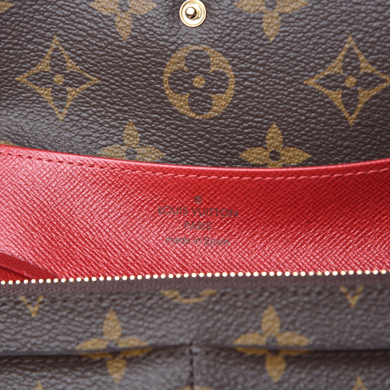 Louis Vuitton Monogram Emilie Wallet Red 7 of 8