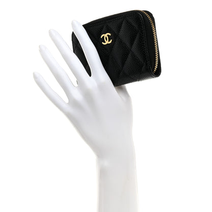 Chanel Caviar Quilted Zip Coin Purse Black 2 of 8