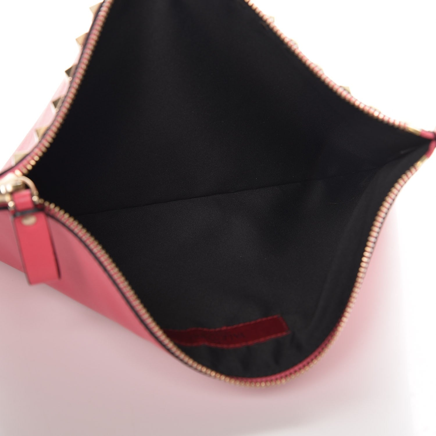 Valentino Garavani Vitello Large Rockstud Zip Pouch Deep Rose 5 of 7