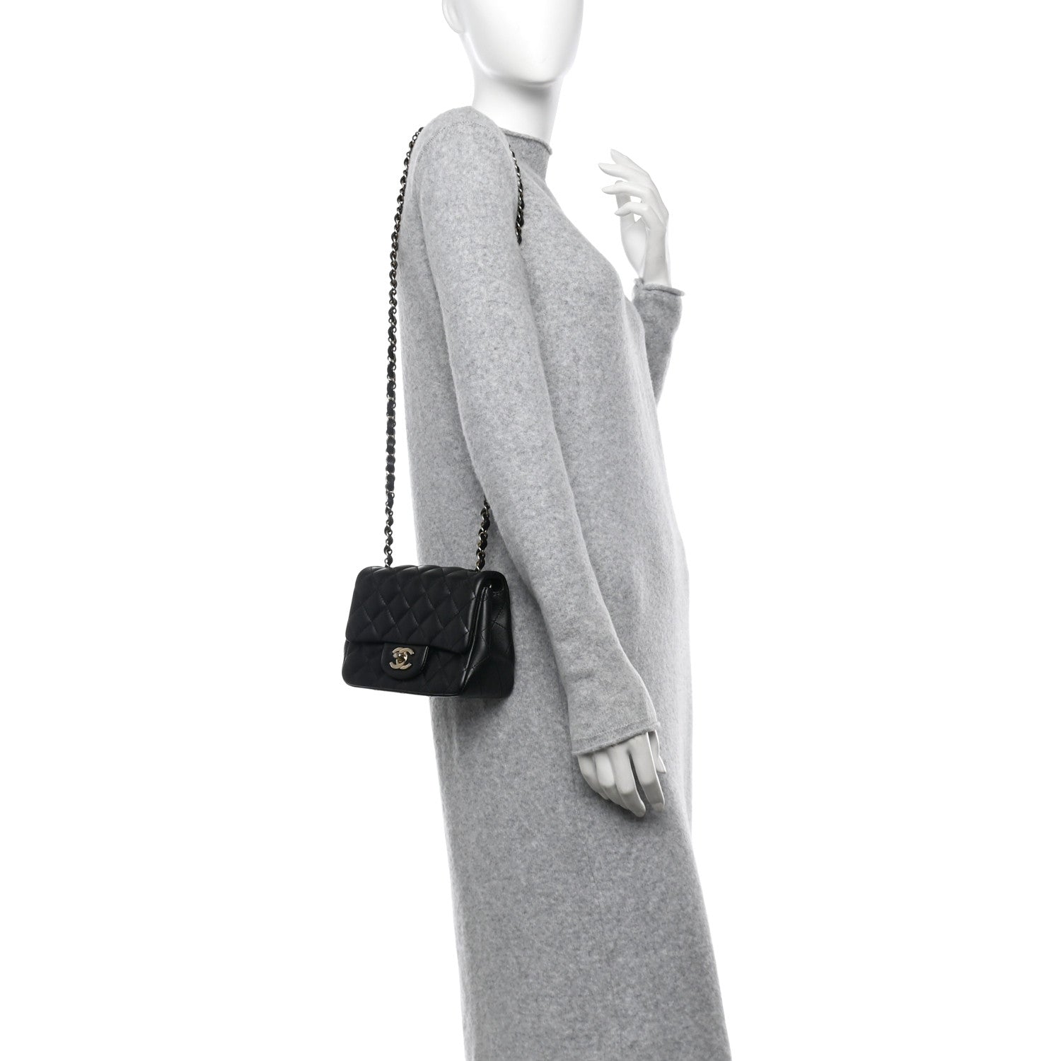Chanel Lambskin Quilted Mini Square Flap Black 2 of 12