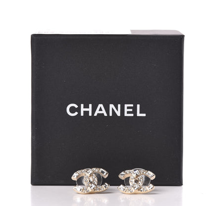 Chanel Crystal Baguette CC Earrings Gold 5 of 5