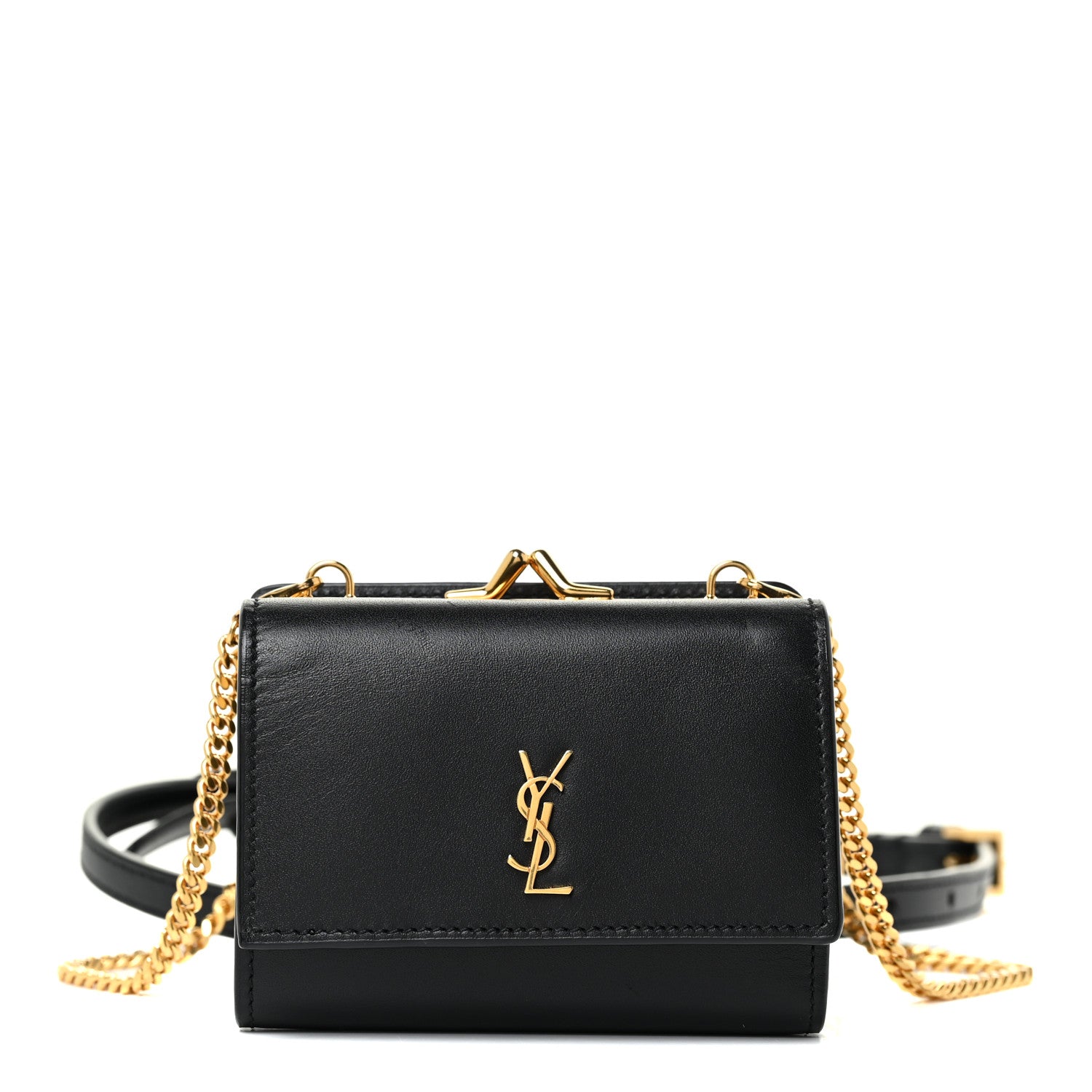 Saint Laurent Smooth Calfskin Monogram Rider Belt Bag Black 1 of 11