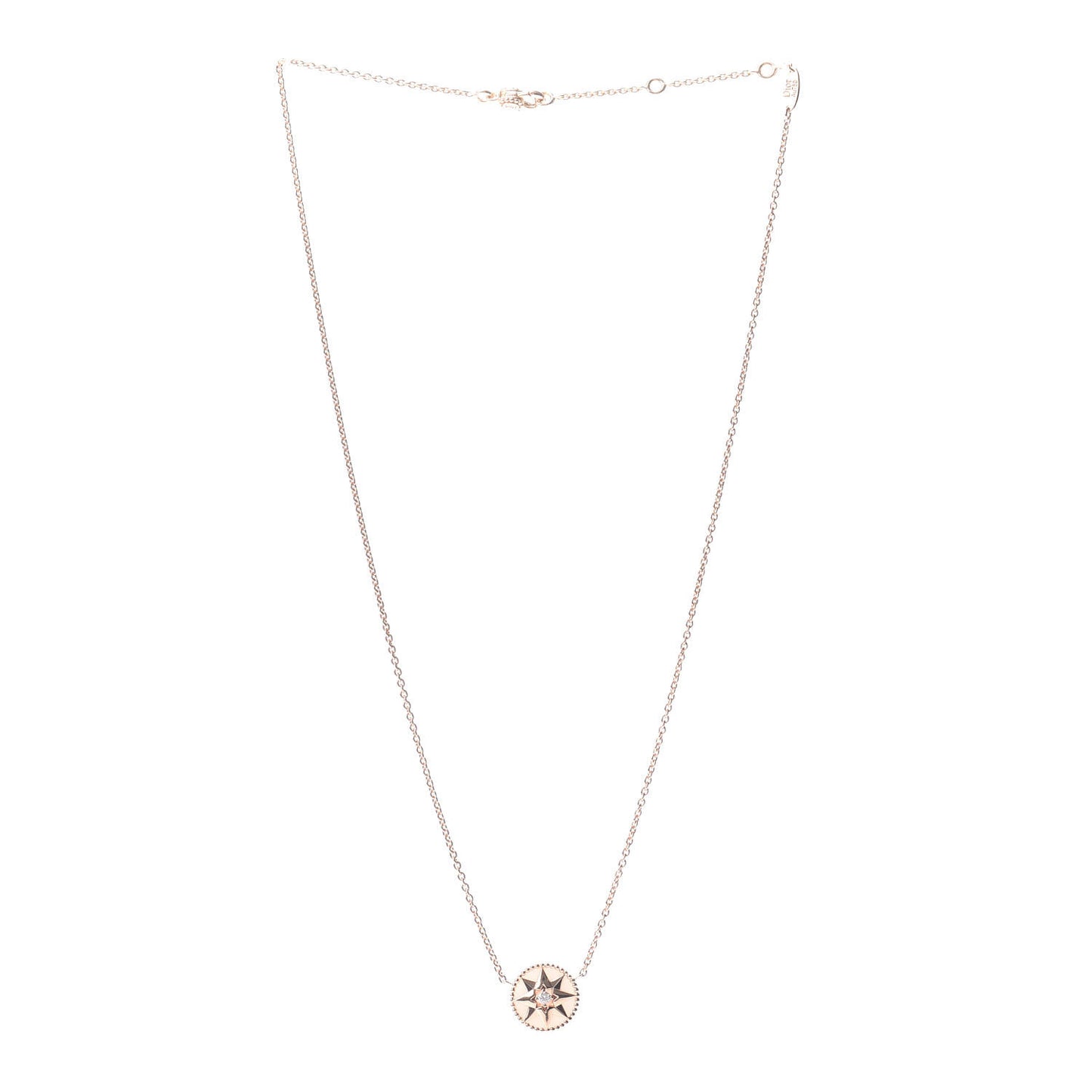 18K Rose Gold Diamond Pink Opal Rose Des Vents Necklace