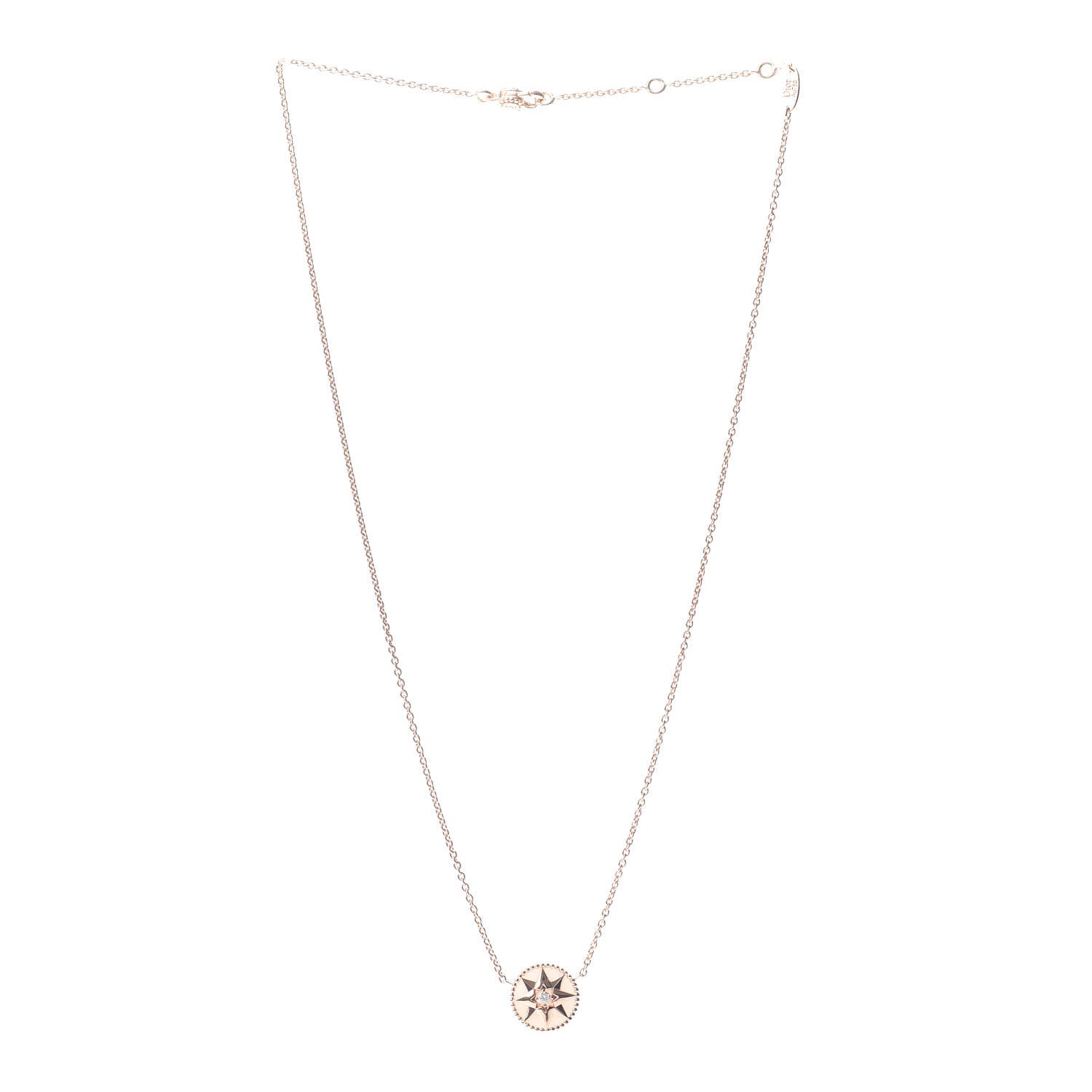 Christian Dior 18K Rose Gold Diamond Pink Opal Rose Des Vents Necklace 3 of 5