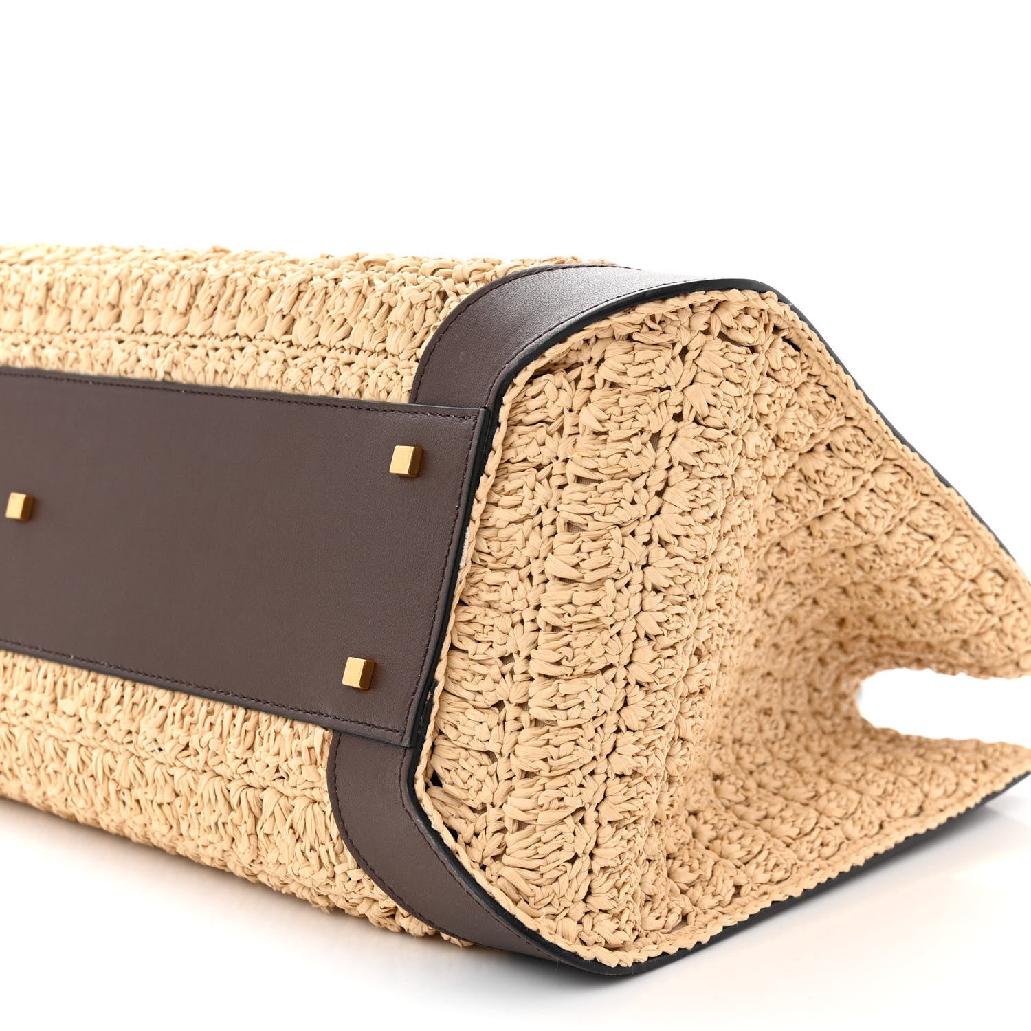 Valentino Garavani Raffia Calfskin Vlogo Tote Naturale Fondant 9 of 9