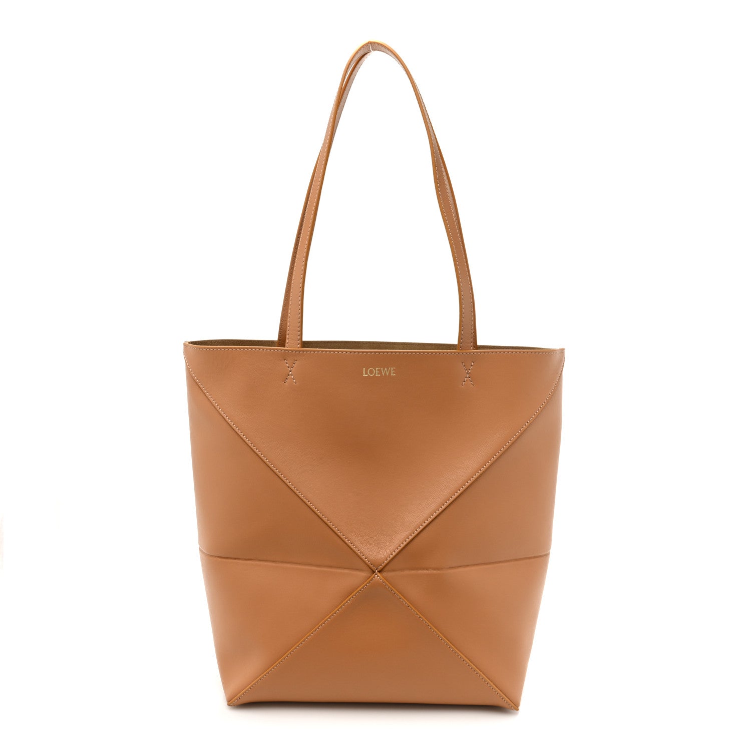 Loewe Shiny Calfskin Medium Puzzle Fold Tote Warm Desert 1 of 13
