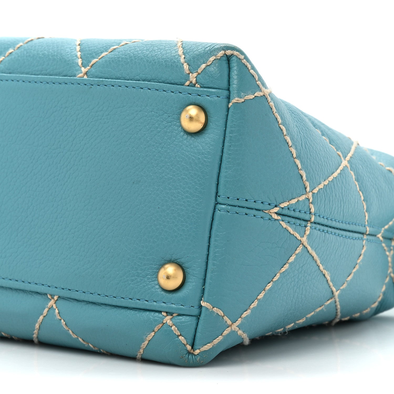 Chanel Calfskin Wild Stitch Surpique Hobo Blue 8 of 16