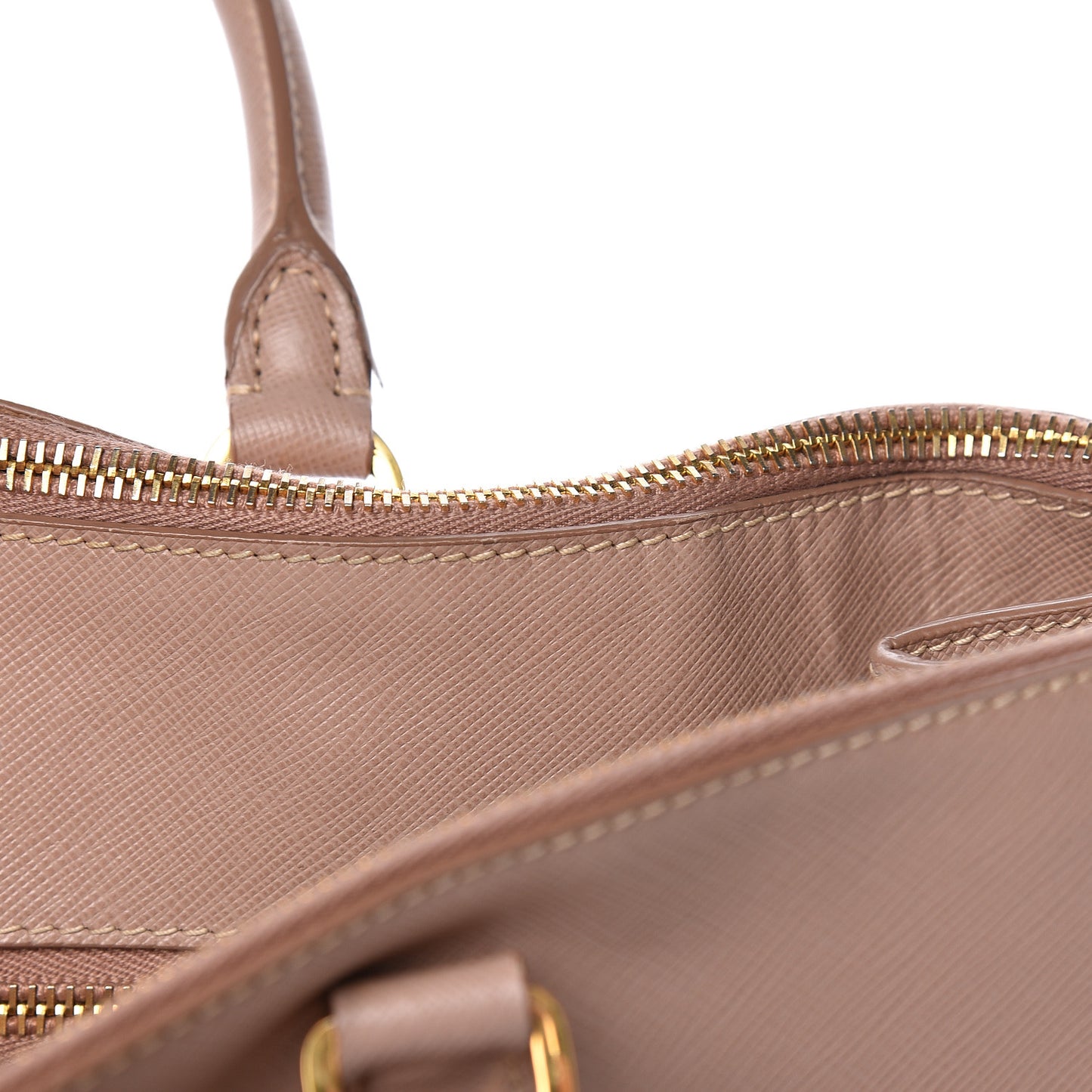 Saffiano Lux Extra Large Galleria Double Zip Tote Cammeo