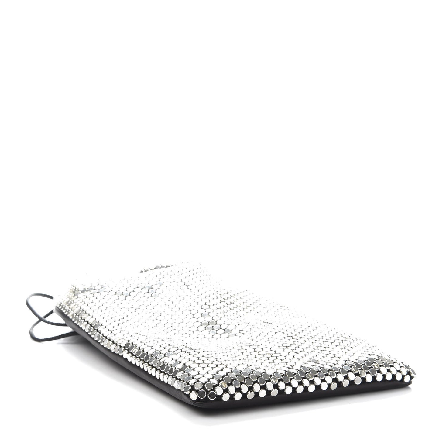 Calfskin Sequin Ryan Mini Drawstring Black Silver
