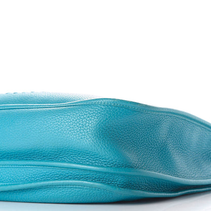 Hermes Taurillon Clemence Evelyne III GM Turquoise 9 of 13