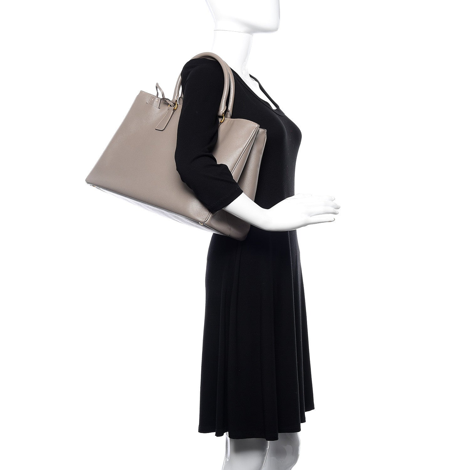 Prada Saffiano Lux Large Tote Argilla 2 of 10