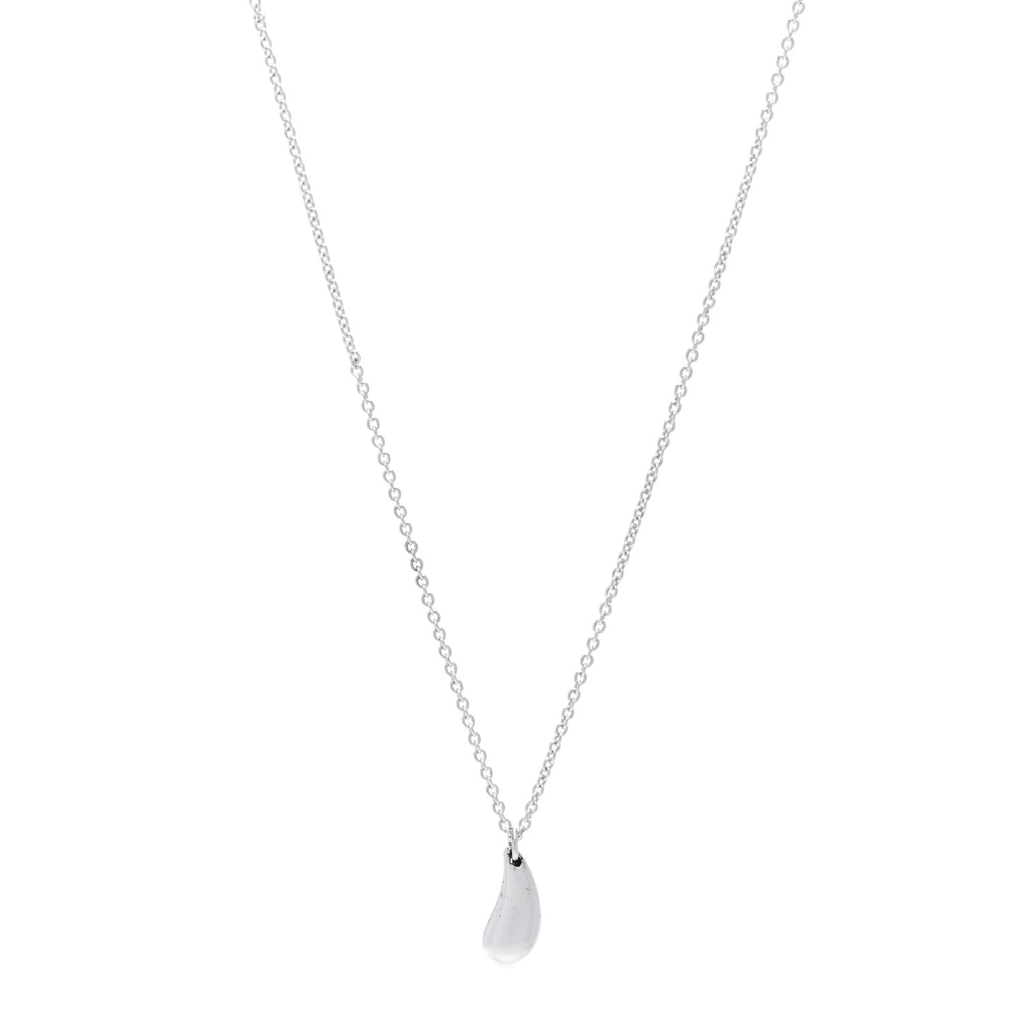 Sterling Silver 12mm Elsa Peretti Teardrop Pendant Necklace
