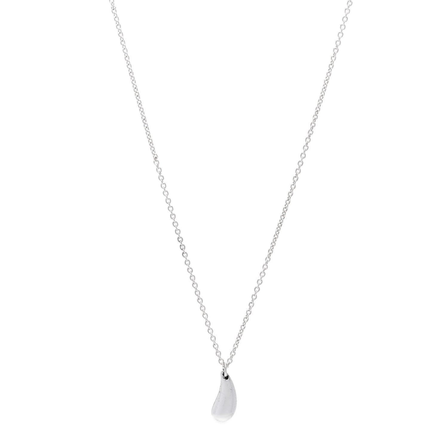 Tiffany Sterling Silver 12mm Elsa Peretti Teardrop Pendant Necklace 1 of 5