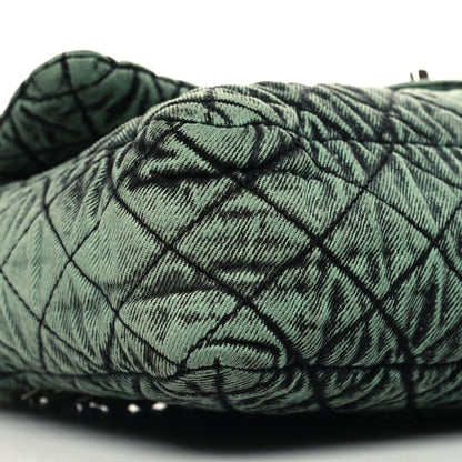 Chanel Denim Quilted Denimpression Flap Green Black 9 of 10