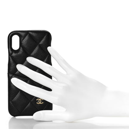 Chanel Caviar Quilted iPhone X Coco Tech Case Black 2 of 8