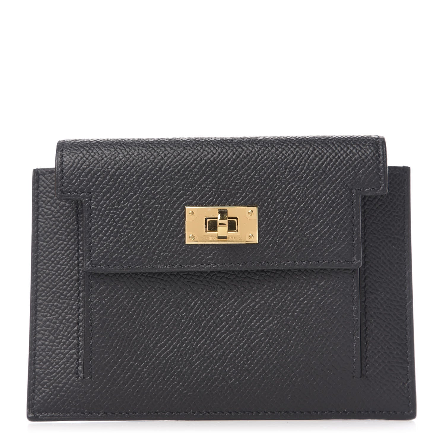 Hermes Epsom Kelly Pocket Compact Wallet Black 1 of 7