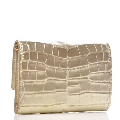 Louis Vuitton Crocodile Capucines Compact Wallet Light Gold 3 of 7