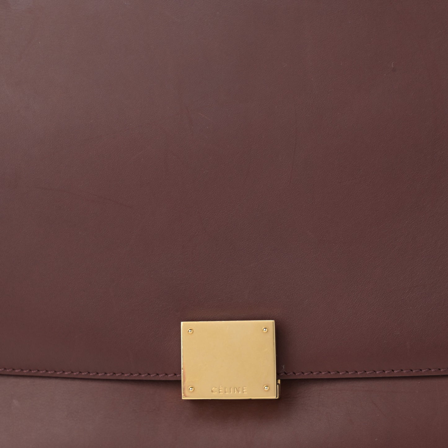 Smooth Calfskin Suede Medium Trapeze Burgundy