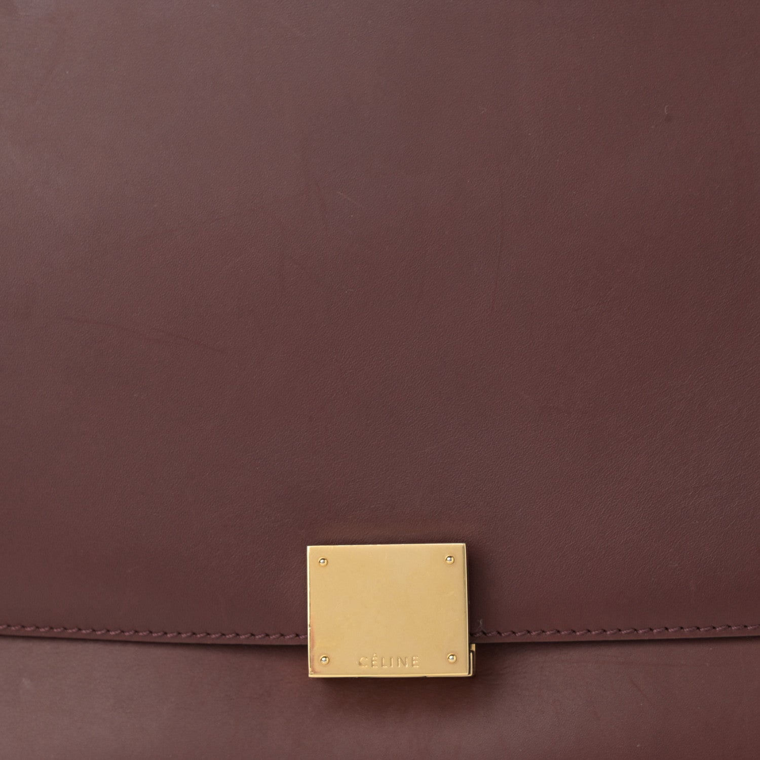 Celine Smooth Calfskin Suede Medium Trapeze Burgundy 8 of 13