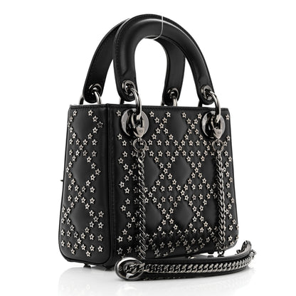 Christian Dior Lambskin Cannage Lucky Star Studded Mini Lady Dior Black Black 3 of 13