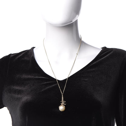 Chanel Pearl CC Lucky Charms Drop Necklace Gold 2 of 6