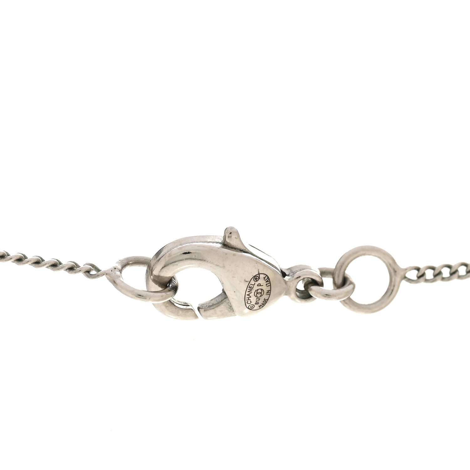 Chanel Crystal Timeless CC Necklace Silver 5 of 5