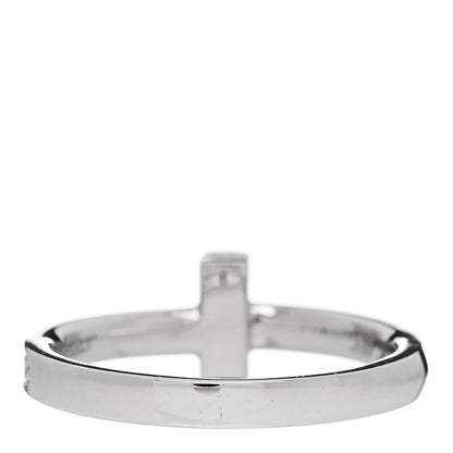Tiffany 18K White Gold Diamond T T1 Ring 50 5.25 3 of 4