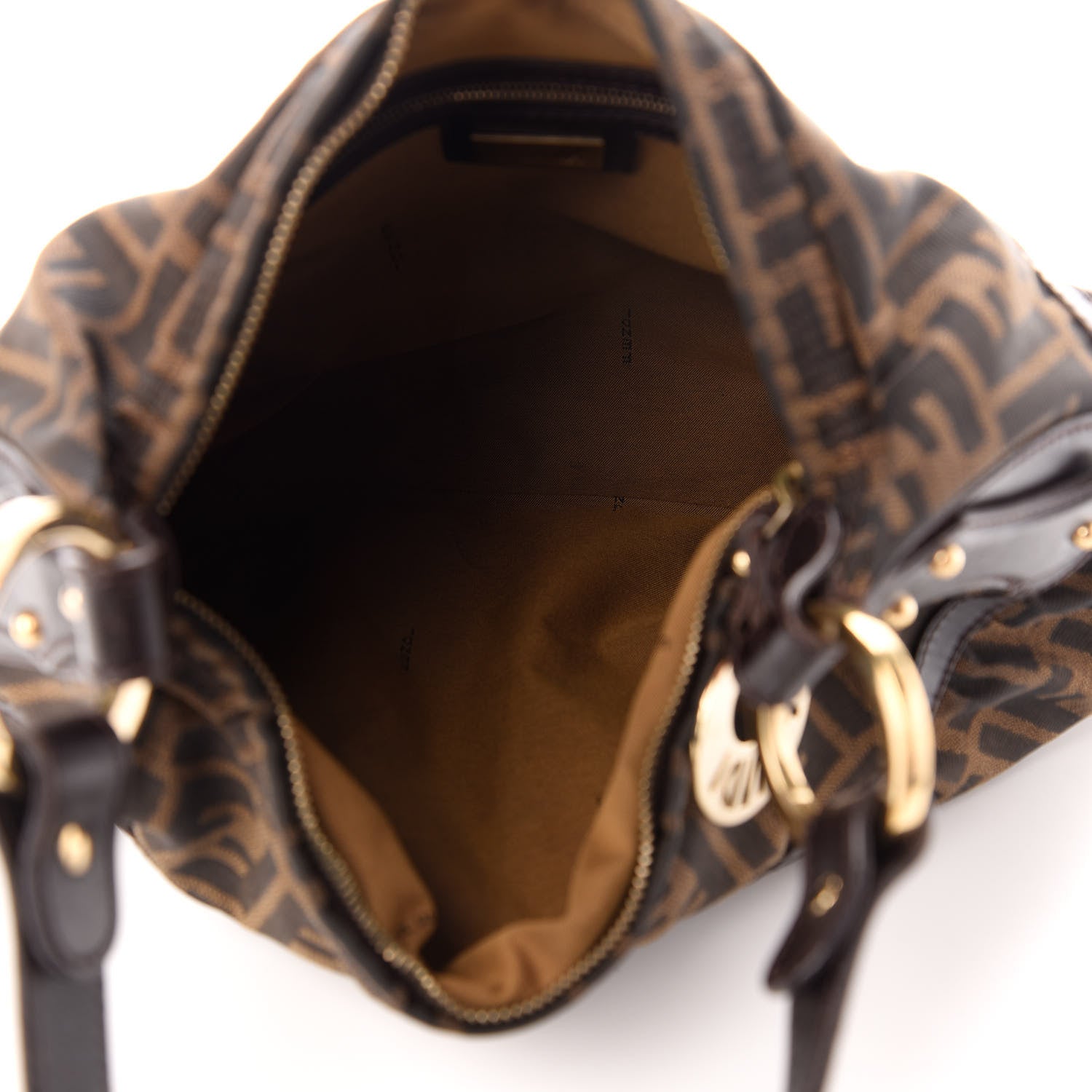 Fendi Zucca Cuoio Lucido Chef Hobo Tobacco Moro 5 of 8