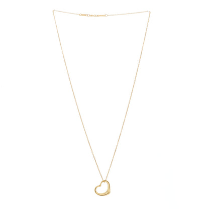Tiffany 18K Yellow Gold 14mm Elsa Peretti Open Heart Pendant Necklace 3 of 6