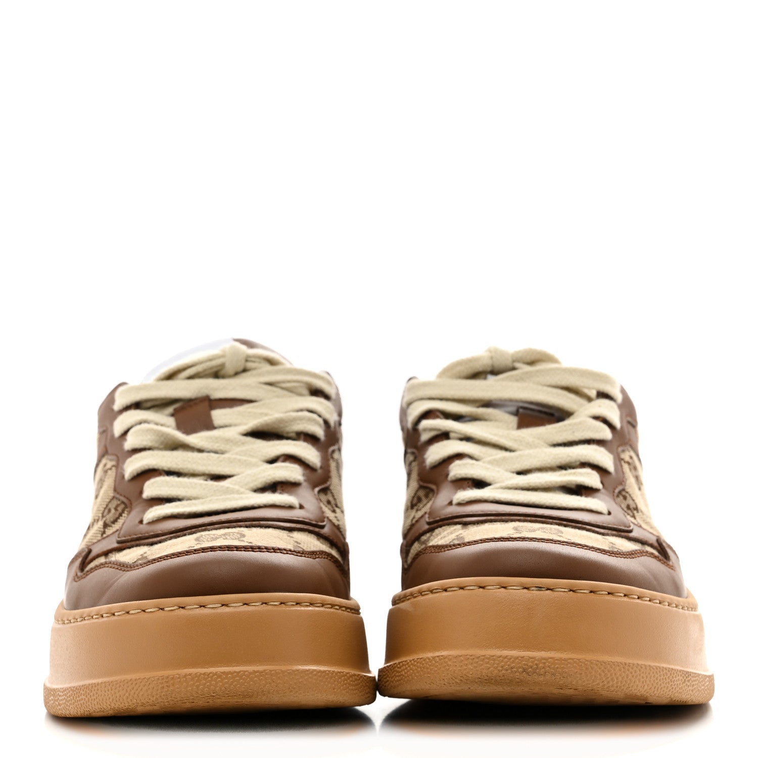 Gucci Calfskin GG Monogram Womens Platform 55mm Sneakers 37.5