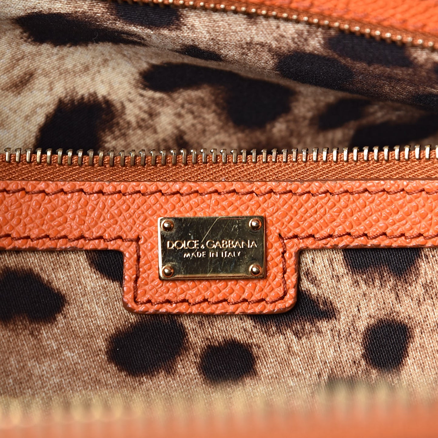 Textured Calfskin Miss Escape Tote Orange