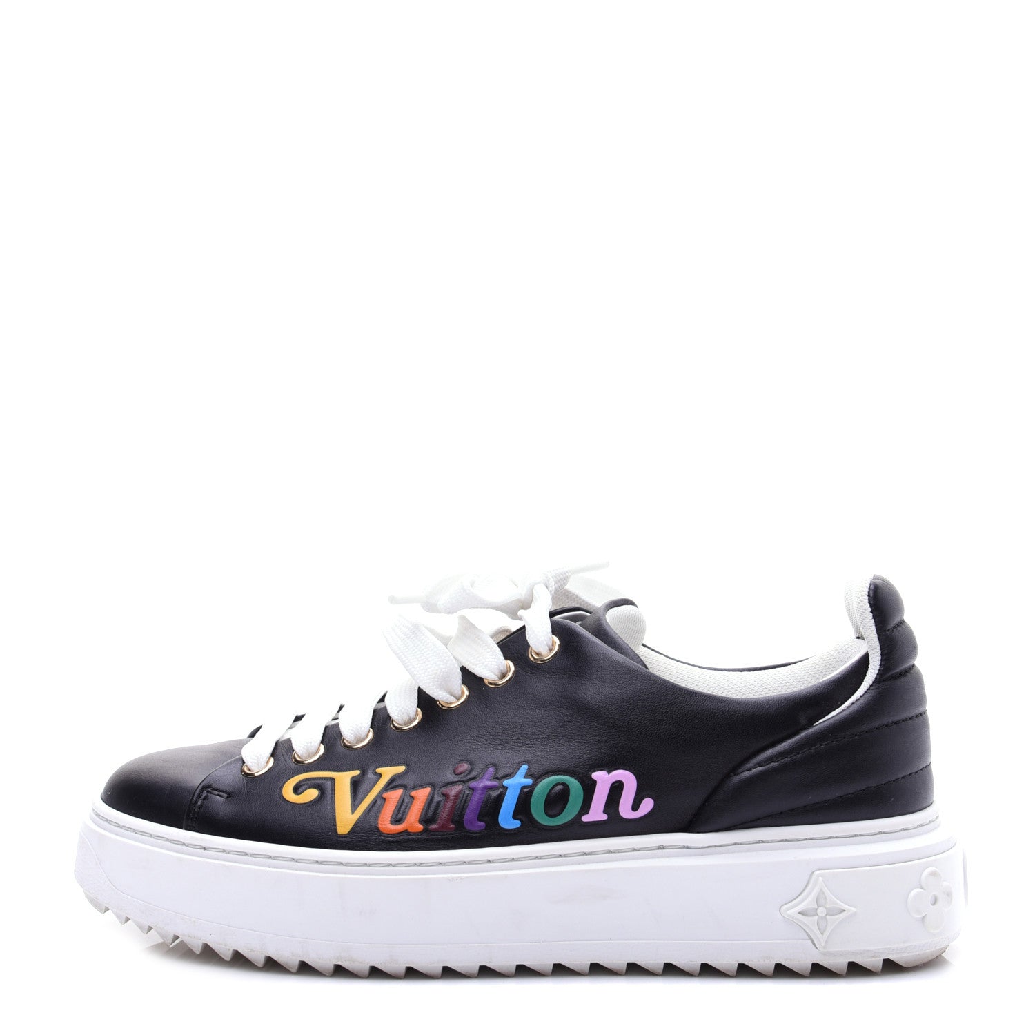 Louis Vuitton Calfskin Time Out New Wave Sneakers 36 Black 1 of 13